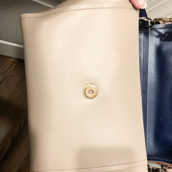 Kate Spade Crossbody Satchel Two Toned Nude & Navy - Picture 6 of 7